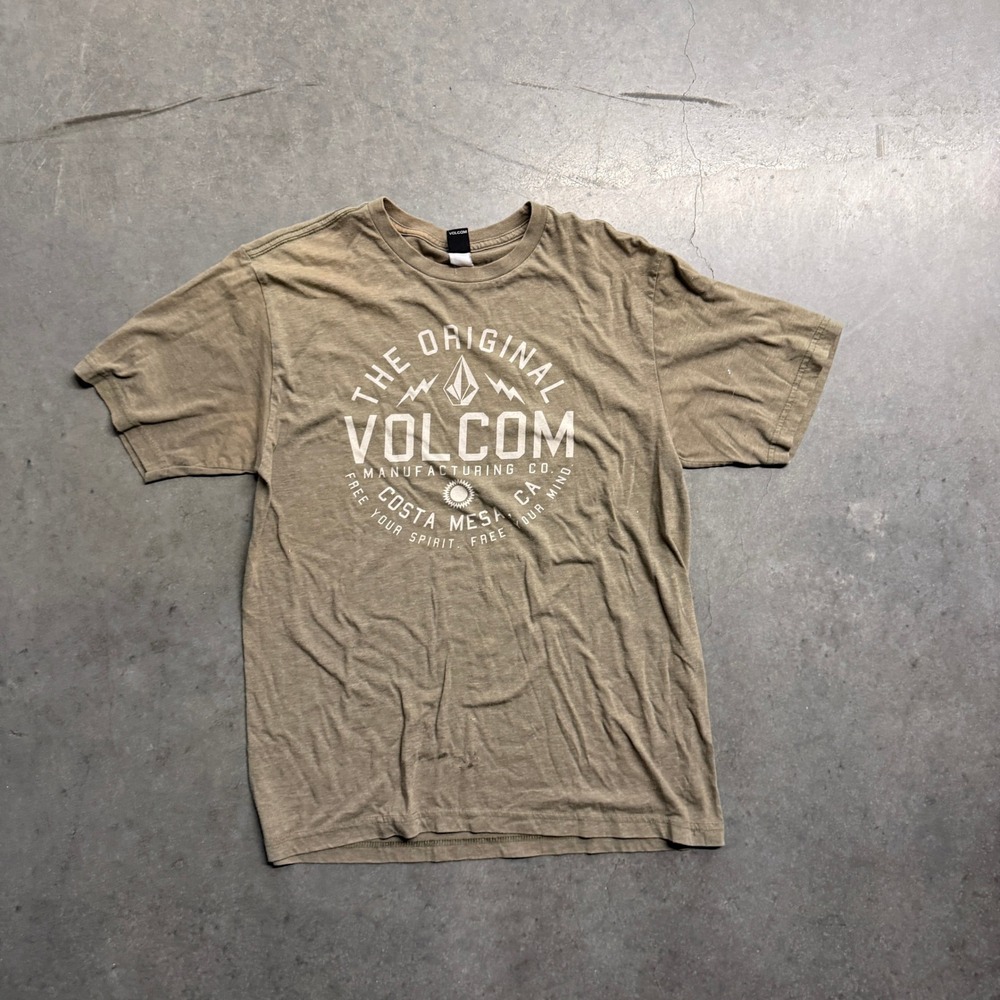 Volcom Mens Graphic T-Shirt Brown Large The Original Volcom Manufacturing Co
